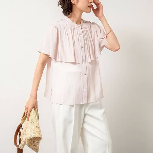【ノーリーズソフィー/NOLLEY'S sophi】の割繊ケープ風ギャザーブラウス 人気、トレンドファッション・服の通販 founy(ファニー) 　ファッション　Fashion　レディースファッション　WOMEN　トップス・カットソー　Tops/Tshirt　シャツ/ブラウス　Shirts/Blouses　2025年　2025　2025春夏・S/S　Ss,Spring/Summer,2025　おすすめ　Recommend　ギャザー　Gather　人気　Popularity　夏　Summer　定番　Standard　ビジネス 仕事 通勤　Business　other-2|ID: prp329100004523618 ipo3291000000031999094