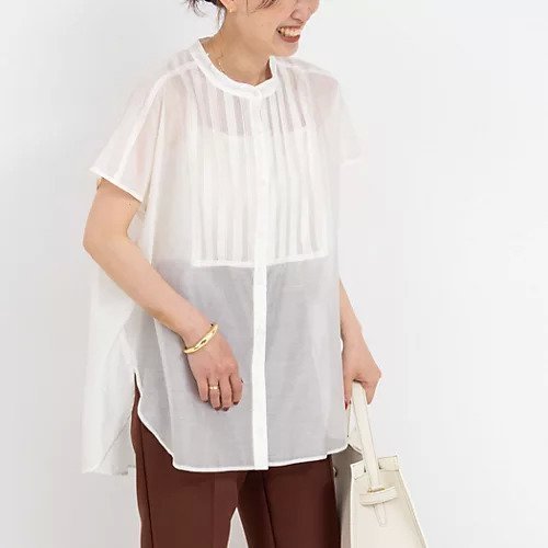 【ノーリーズ/NOLLEY'S】のフレンチスリーブオーバーシャツ インテリア・キッズ・メンズ・レディースファッション・服の通販 founy(ファニー) 　ファッション　Fashion　レディースファッション　WOMEN　トップス・カットソー　Tops/Tshirt　シャツ/ブラウス　Shirts/Blouses　2025年　2025　2025春夏・S/S　Ss,Spring/Summer,2025　おすすめ　Recommend　シアー　Sheer　スリーブ　Sleeve　デニム　Denim　フレンチ　French　夏　Summer　ホワイト|ID: prp329100004523621 ipo3291000000031999107
