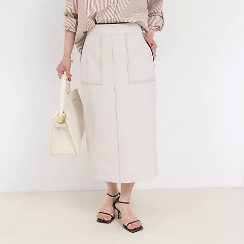 【ノーリーズソフィー/NOLLEY'S sophi】のウォッシャブル配色パイピングタイトスカート インテリア・キッズ・メンズ・レディースファッション・服の通販 founy(ファニー) 　ファッション　Fashion　レディースファッション　WOMEN　スカート　Skirt　2025年　2025　2025春夏・S/S　Ss,Spring/Summer,2025　おすすめ　Recommend　ウォッシャブル　Washable　シンプル　Simple　ストレッチ　Stretch　パイピング　Piping　ポケット　Pocket　ビジネス 仕事 通勤　Business　エクリュ|ID: prp329100004523648 ipo3291000000031999274