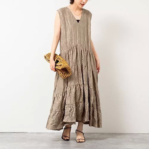 【ノーリーズ/NOLLEY'S】のVネックボリュームワンピース インテリア・キッズ・メンズ・レディースファッション・服の通販 founy(ファニー) 　ファッション　Fashion　レディースファッション　WOMEN　ワンピース　Dress　2025年　2025　2025春夏・S/S　Ss,Spring/Summer,2025　ロング　Long　エレガント 上品　Elegant　オリーブ|ID: prp329100004523671 ipo3291000000031999413