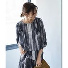【スタイルデリ/STYLE DELI】の重ね着キャミセット水彩ストライプ柄ブラウス ブラックミックス|ID: prp329100004523903 ipo3291000000032001040