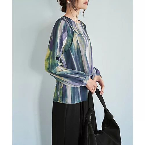 【スタイルデリ/STYLE DELI】の重ね着キャミセット水彩ストライプ柄ブラウス 人気、トレンドファッション・服の通販 founy(ファニー) 　ファッション　Fashion　レディースファッション　Fashion for Women　トップス・カットソー　Cut & Sew Tops　キャミソール&ノースリーブ　Camisoles & Sleeveless Tops　シャツ・ブラウス・オフィスカジュアル　Elegant Blouses & Button-Ups　イエロー　Yellow　春　Spring　秋　Autumn　カットソー　Cut and Sewn Top　カフス　Cuff Design　キャミ　Camisole, Cami Top　キャミソール　Camisole, Spaghetti Strap Top　グラデーション　Gradient, Ombre　シンプル　Simple, Minimal　スタイリッシュ　Stylish, Fashionable　ストライプ　Stripe, Striped Pattern　スリット　Slit, Slit Detail　セットアップ　Set-Up, Coordinated Outfit　タートル　Turtleneck, Turtle Collar　長袖　Long Sleeve, Full Sleeve　バランス　Balance, Style Balance　パープル　Purple, Violet　パール　Pearl, Pearl Accent　ビスチェ　Bustier, Corset Top　フォルム　Silhouette, Form　プリント　Print, Printed Pattern　ベーシック　Basic, Essential　ポケット　Pocket, Pocket Detail　ミックス　Mix, Mixed Style　モノトーン　Monotone, Black and White　other-3|ID: prp329100004523903 ipo3291000000035238888