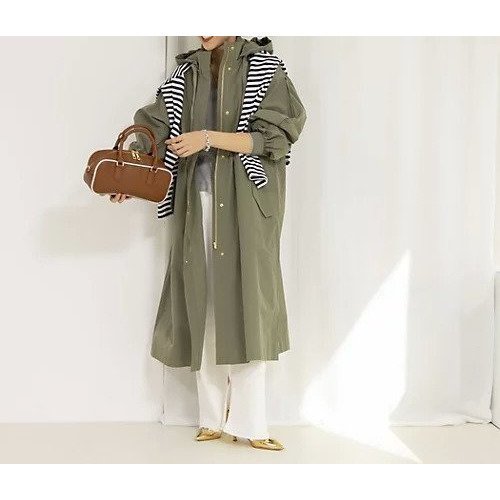 【ノーリーズ/NOLLEY'S】の【撥水加工】フーテッドコート 人気、トレンドファッション・服の通販 founy(ファニー) 　ファッション　Fashion　レディースファッション　WOMEN　アウター　Coat Outerwear　コート　Coats　2025年　2025　2025春夏・S/S　Ss,Spring/Summer,2025　ギャザー　Gather　スタンド　Stand　フォルム　Form　春　Spring　秋　Autumn/Fall　other-2|ID: prp329100004526690 ipo3291000000032012976