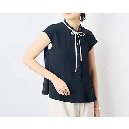 【ノーリーズソフィー/NOLLEY'S sophi】のペプラムリボンフレンチスリーブブラウス 人気、トレンドファッション・服の通販 founy(ファニー) 　ファッション　Fashion　レディースファッション　WOMEN　トップス・カットソー　Tops/Tshirt　シャツ/ブラウス　Shirts/Blouses　2025年　2025　2025春夏・S/S　Ss,Spring/Summer,2025　おすすめ　Recommend　シンプル　Simple　スキッパー　Skipper　タイトスカート　Tight Skirt　バランス　Balance　リボン　Ribbon　エレガント 上品　Elegant　ビジネス 仕事 通勤　Business　 other-1|ID: prp329100004529470 ipo3291000000032025111