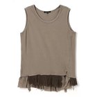 【パドカレ/pas de calais】の25SS マテリアルミックスタンクトップ カーキ|ID: prp329100004532391 ipo3291000000032037665