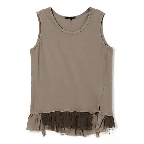 【パドカレ/pas de calais】の25SS マテリアルミックスタンクトップ インテリア・キッズ・メンズ・レディースファッション・服の通販 founy(ファニー) 　ファッション　Fashion　レディースファッション　Fashion for Women　2025年　2025　2025春夏・S/S　Spring/Summer 2025 SS25　カットオフ　Cut-Off Design　シルク　Silk, 100% Silk　タンク　Tank Top, Sleeveless Top　フリル　Frill, Ruffle　ミックス　Mix, Mixed Style　人気　Popular, Best Seller　定番　Standard, Basic Item　洗える　Machine Washable　カーキ|ID: prp329100004532391 ipo3291000000032037665