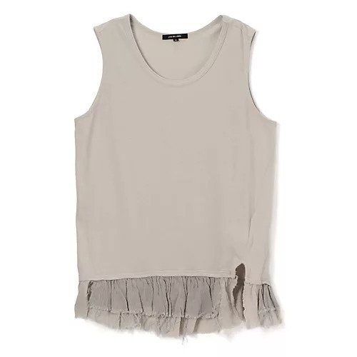 【パドカレ/pas de calais】の25SS マテリアルミックスタンクトップ インテリア・キッズ・メンズ・レディースファッション・服の通販 founy(ファニー) 　ファッション　Fashion　レディースファッション　Fashion for Women　2025年　2025　2025春夏・S/S　Spring/Summer 2025 SS25　カットオフ　Cut-Off Design　シルク　Silk, 100% Silk　タンク　Tank Top, Sleeveless Top　フリル　Frill, Ruffle　ミックス　Mix, Mixed Style　人気　Popular, Best Seller　定番　Standard, Basic Item　洗える　Machine Washable　Lグレー|ID: prp329100004532391 ipo3291000000032037667