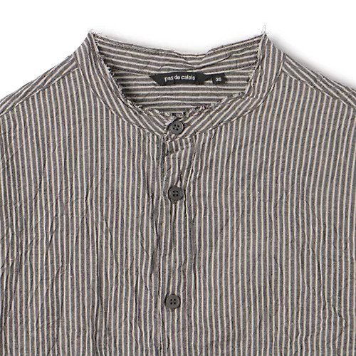 【パドカレ/pas de calais】の25SS綿麻ストライプBL 人気、トレンドファッション・服の通販 founy(ファニー) 　ファッション　Fashion　レディースファッション　Fashion for Women　2025年　2025　2025春夏・S/S　Spring/Summer 2025 SS25　スタンド　Stand Collar, Upright Stand　ストライプ　Stripe, Striped Pattern　フェミニン　Feminine, Girly　ロング　Long, Long-Length　春　Spring　洗える　Machine Washable　秋　Autumn　other-3|ID: prp329100004532417 ipo3291000000032037826