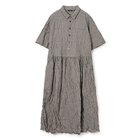 【パドカレ/pas de calais】の25SS 綿麻ストライプOP ブラック|ID: prp329100004532450 ipo3291000000032038017