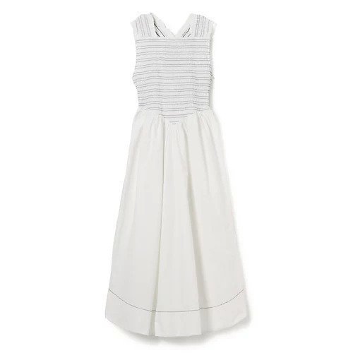 【ガニー/GANNI】のWashed Stretch Cotton Smock Midi Straps Dress インテリア・キッズ・メンズ・レディースファッション・服の通販 founy(ファニー) https://founy.com/ ファッション Fashion レディースファッション WOMEN ワンピース Dress ドレス Party Dresses 2025年 2025 2025春夏・S/S Ss,Spring/Summer,2025 カーディガン Cardigan ストレッチ Stretch ノースリーブ No Sleeve フェミニン Feminine フレア Flare ボーダー Border ロング Long 洗える Washable |ID: prp329100004532454 ipo3291000000032038030