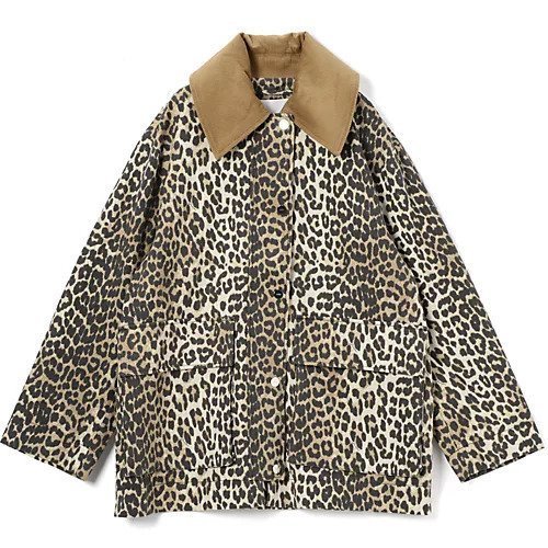 【ガニー/GANNI】のPrinted Canvas Midi Jacket 人気、トレンドファッション・服の通販 founy(ファニー) 　ファッション　Fashion　レディースファッション　WOMEN　アウター　Coat Outerwear　ジャケット　Jackets　2025年　2025　2025春夏・S/S　Ss,Spring/Summer,2025　キャンバス　Canvas　コーデュロイ　Corduroy　ジップアップ　Zip Up　ジャケット　Jacket　スクエア　Square　フラップ　Flap　ポケット　Pocket　レオパード　Leopard　ロング　Long　 other-1|ID: prp329100004532461 ipo3291000000032038068