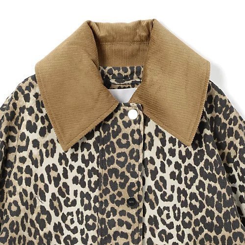 【ガニー/GANNI】のPrinted Canvas Midi Jacket 人気、トレンドファッション・服の通販 founy(ファニー) 　ファッション　Fashion　レディースファッション　WOMEN　アウター　Coat Outerwear　ジャケット　Jackets　2025年　2025　2025春夏・S/S　Ss,Spring/Summer,2025　キャンバス　Canvas　コーデュロイ　Corduroy　ジップアップ　Zip Up　ジャケット　Jacket　スクエア　Square　フラップ　Flap　ポケット　Pocket　レオパード　Leopard　ロング　Long　other-3|ID: prp329100004532461 ipo3291000000032038071