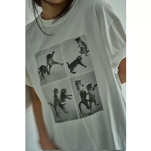 【マージュール/marjour】のCAT TEE 人気、トレンドファッション・服の通販 founy(ファニー) 　ファッション　Fashion　レディースファッション　Fashion for Women　インナー　Innerwear　ストレッチ　Stretch, Stretchy Fabric　プリント　Print, Printed Pattern　ポケット　Pocket, Pocket Detail　猫　Cat, Kitty　other-2|ID: prp329100004535036 ipo3291000000032049012