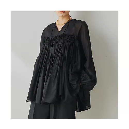【ウィムガゼット/Whim Gazette】のシルクローンギャザーブラウス 人気、トレンドファッション・服の通販 founy(ファニー) 　ファッション　Fashion　レディースファッション　Ladies' Fashion Online　トップス・カットソー　Tops/Tshirt　シャツ/ブラウス　Shirts/Blouses　2025年　2025　2025春夏・S/S　Ss,Spring/Summer,2025　ギャザー　Gather　シルク　Silk　ハンド　Hand　ランダム　Random　エレガント 上品　Elegant　other-2|ID: prp329100004535055 ipo3291000000032049129