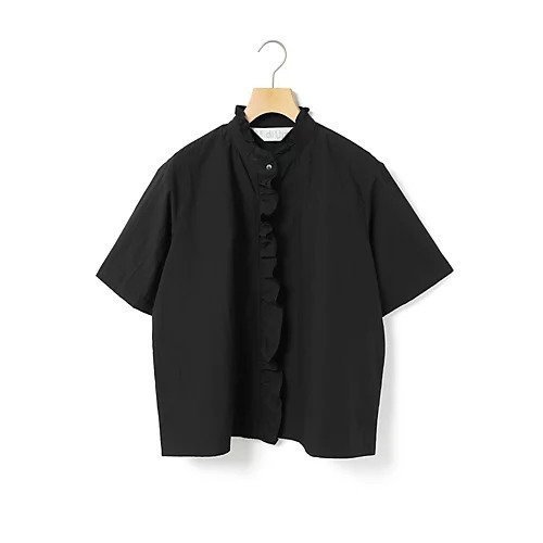 【ミディウミ/MidiUmi】のハーフスリーブフリルショートシャツ 人気、トレンドファッション・服の通販 founy(ファニー) 　ファッション　Fashion　レディースファッション　WOMEN　トップス・カットソー　Tops/Tshirt　シャツ/ブラウス　Shirts/Blouses　スタンド　Stand　タイプライター　Typewriter　フリル　Frills　フロント　Front　ワイド　Wide　エレガント 上品　Elegant　人気　Popularity　半袖　Short Sleeve　夏　Summer　 other-1|ID: prp329100004535057 ipo3291000000032049140