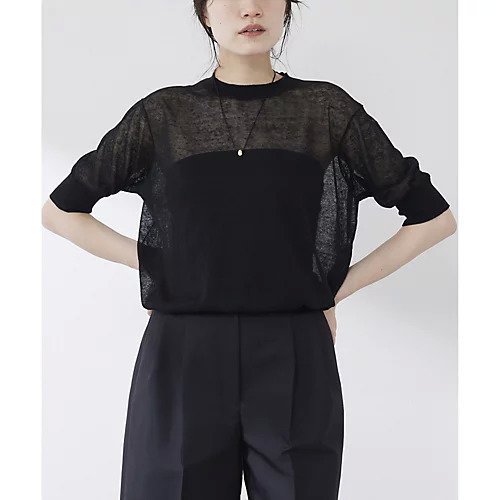 【ウィムガゼット/Whim Gazette】のシアーリネンハーフスリーブプルオーバー 人気、トレンドファッション・服の通販 founy(ファニー) 　ファッション　Fashion　レディースファッション　Fashion for Women　トップス・カットソー　Cut & Sew Tops　カジュアルプルオーバー・ニットトップス　Pullovers & Knit Tops / Casual Pullovers　アンサンブル　Ensemble Set　インナー　Innerwear　シンプル　Simple, Minimal　ジャケット　Jacket, Outerwear　スリーブ　Sleeve, Long Sleeve / Short Sleeve　ハーフ　Half, Half-Length　フィット　Fit, Slim Fit　フェミニン　Feminine, Girly　半袖　Short Sleeve, Half Sleeve　リネン　Linen, Linen Fabric　おすすめ　Recommended / Our Picks　2025年　2025　2025春夏・S/S　Spring/Summer 2025 SS25　other-2|ID: prp329100004535068 ipo3291000000032049221
