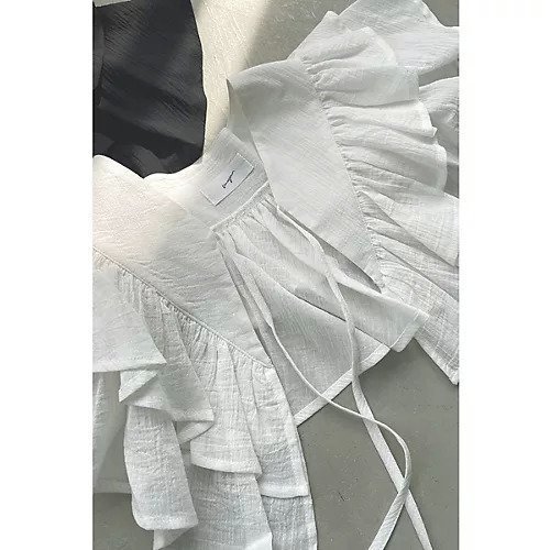 【マージュール/marjour】のDOUBLE RUFFLE COLLAR 人気、トレンドファッション・服の通販 founy(ファニー) 　ファッション　Fashion　レディースファッション　Fashion for Women　シアー　Sheer, See-Through　プリント　Print, Printed Pattern　ベーシック　Basic, Essential　マニッシュ　Mannish, Boyish　モノトーン　Monotone, Black and White　other-3|ID: prp329100004535135 ipo3291000000032049550
