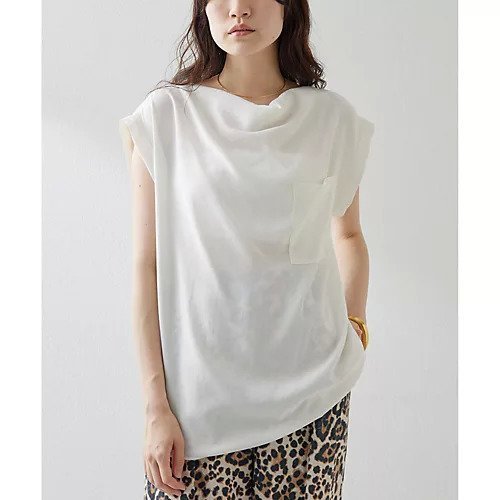 【ウィムガゼット/Whim Gazette】のサテンワッシャーノースリブラウス 人気、トレンドファッション・服の通販 founy(ファニー) 　ファッション　Fashion　レディースファッション　WOMEN　トップス・カットソー　Tops/Tshirt　シャツ/ブラウス　Shirts/Blouses　2025年　2025　2025春夏・S/S　Ss,Spring/Summer,2025　サテン　Satin　スリーブ　Sleeve　ドレープ　Drape　ノースリーブ　No Sleeve　バランス　Balance　フレンチ　French　ボトム　Bottom　ポケット　Pocket　ワッシャー　Washer　other-3|ID: prp329100004537204 ipo3291000000032061933