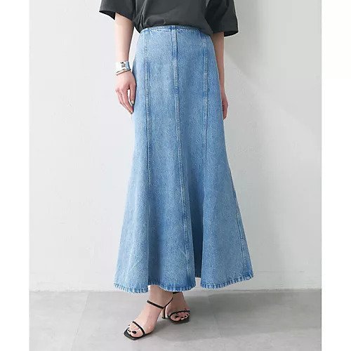 【ウィムガゼット/Whim Gazette】のフレアデニムスカート 人気、トレンドファッション・服の通販 founy(ファニー) 　ファッション　Fashion　レディースファッション　WOMEN　スカート　Skirt　デニムスカート　Denim Skirts　2025年　2025　2025春夏・S/S　Ss,Spring/Summer,2025　デニム　Denim　ブリーチ　Bleach　マーメイド　Mermaid　ヴィンテージ　Vintage　other-2|ID: prp329100004537212 ipo3291000000032061975