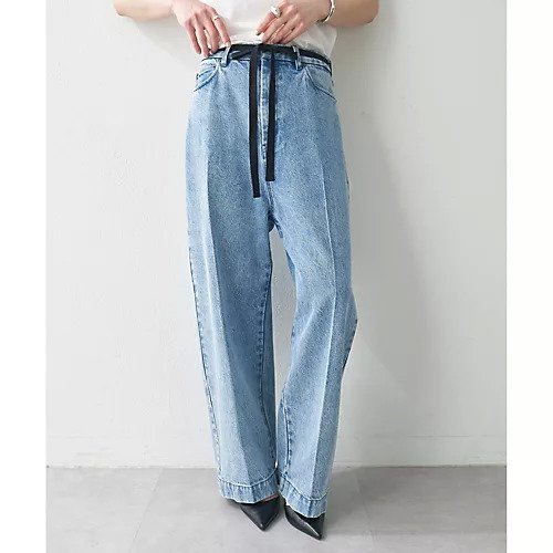 【ウィムガゼット/Whim Gazette】のセンタープレスデニムパンツ 人気、トレンドファッション・服の通販 founy(ファニー) 　ファッション　Fashion　レディースファッション　WOMEN　パンツ　Pants　デニムパンツ　Denim Pants　ヴィンテージ　Vintage　スタイリッシュ　Stylish　センター　Center　デニム　Denim　ハイライズ　High Rise　ブリーチ　Bleach　ワイド　Wide　2025年　2025　2025春夏・S/S　Ss,Spring/Summer,2025　other-2|ID: prp329100004537220 ipo3291000000032062029