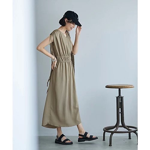 【スタイルデリ/STYLE DELI】の楊柳ドロストギャザーワンピース 人気、トレンドファッション・服の通販 founy(ファニー) 　ファッション　Fashion　レディースファッション　WOMEN　ワンピース　Dress　イエロー　Yellow　インナー　Inner　春　Spring　カーディガン　Cardigan　キャミソール　Camisole　ギャザー　Gather　シアー　Sheer　ショルダー　Shoulder　ジャケット　Jacket　スニーカー　Sneakers　スリット　Slit　デコルテ　Decolletage　ドレープ　Drape　ノースリーブ　No Sleeve　フィット　Fit　ペチコート　Petticoat　ポケット　Pocket　半袖　Short Sleeve　リゾート　Resort　ループ　Loop　S/S・春夏　Ss・Spring/Summer　夏　Summer　other-3|ID: prp329100004537229 ipo3291000000032062094