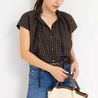 【ノーリーズ/NOLLEY'S】の衿フリルショートスリーブシャツ ブラウン系その他|ID: prp329100004539518 ipo3291000000032075096