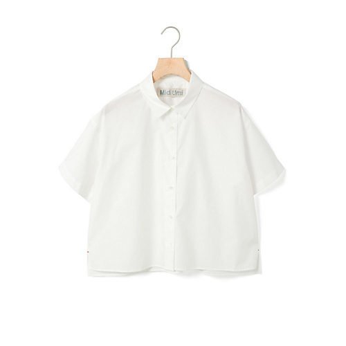 【ミディウミ/MidiUmi】のハーフスリーブショートシャツ インテリア・キッズ・メンズ・レディースファッション・服の通販 founy(ファニー) 　ファッション　Fashion　レディースファッション　WOMEN　トップス・カットソー　Tops/Tshirt　シャツ/ブラウス　Shirts/Blouses　コンパクト　Compact　スリーブ　Sleeve　タイプライター　Typewriter　ハーフ　Half　ベーシック　Basic　ボックス　Box　オフホワイト|ID: prp329100004541230 ipo3291000000032085432