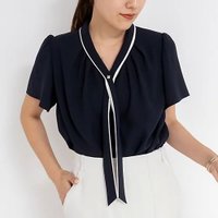 【ノーリーズ/NOLLEY'S】の配色ボウタイ半袖ブラウス 人気、トレンドファッション・服の通販 founy(ファニー) ファッション Fashion レディースファッション WOMEN トップス・カットソー Tops/Tshirt シャツ/ブラウス Shirts/Blouses 2025年 2025 2025春夏・S/S Ss,Spring/Summer,2025 シンプル Simple パール Pearl フラワー Flower モチーフ Motif エレガント 上品 Elegant ビジネス 仕事 通勤 Business 半袖 Short Sleeve 夏 Summer |ID:prp329100004541247