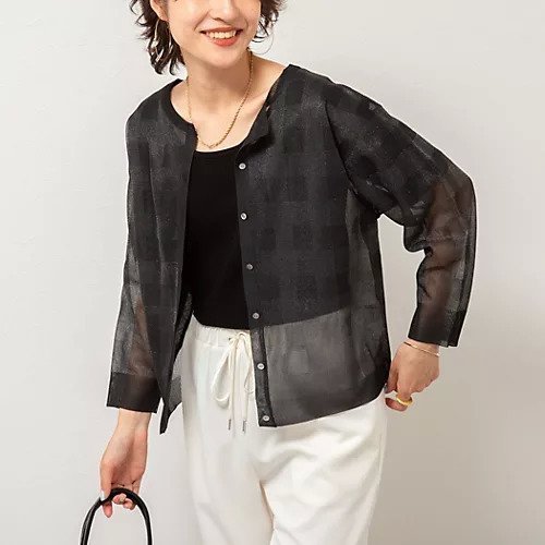 【リエミラー/Rie Miller】の《手洗い可能》シアーブロックチェック2WAYクルーネックカーディガン インテリア・キッズ・メンズ・レディースファッション・服の通販 founy(ファニー) https://founy.com/ ファッション Fashion レディースファッション WOMEN トップス・カットソー Tops/Tshirt カーディガン Cardigans 2025年 2025 2025春夏・S/S Ss,Spring/Summer,2025 おすすめ Recommend タンク Tank |ID: prp329100004541254 ipo3291000000032085590