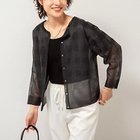 【リエミラー/Rie Miller】の《手洗い可能》シアーブロックチェック2WAYクルーネックカーディガン ブラック系その他|ID: prp329100004541254 ipo3291000000032085592