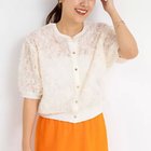【ノーリーズ/NOLLEY'S】の《手洗い可能》シフォン刺繍生地クルーネックカーディガン オフホワイト|ID: prp329100004541257 ipo3291000000032085607