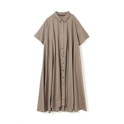 【ミズイロ インド/mizuiro ind】のハーフスリーブフレアシャツワンピース インテリア・キッズ・メンズ・レディースファッション・服の通販 founy(ファニー) 　ファッション　Fashion　レディースファッション　WOMEN　ワンピース　Dress　シャツワンピース　Shirt Dresses　フレア　Flare　ボトム　Bottom　レギュラー　Regular　エレガント 上品　Elegant　ベージュ|ID: prp329100004541289 ipo3291000000032085823