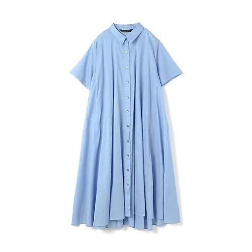 【ミズイロ インド/mizuiro ind】のハーフスリーブフレアシャツワンピース インテリア・キッズ・メンズ・レディースファッション・服の通販 founy(ファニー) 　ファッション　Fashion　レディースファッション　WOMEN　ワンピース　Dress　シャツワンピース　Shirt Dresses　フレア　Flare　ボトム　Bottom　レギュラー　Regular　エレガント 上品　Elegant　ライトブルー|ID: prp329100004541289 ipo3291000000032085824