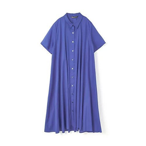 【ミズイロ インド/mizuiro ind】のハーフスリーブフレアシャツワンピース インテリア・キッズ・メンズ・レディースファッション・服の通販 founy(ファニー) 　ファッション　Fashion　レディースファッション　Fashion for Women　ワンピース　Dresses　シャツワンピース / 1枚で着映えコーデ　Shirt Dresses　フレア　Flare, Flared　ボトム　Bottoms, Lower Wear　レギュラー　Regular, Standard Fit　エレガント 上品　Elegant　ブルーA|ID: prp329100004541289 ipo3291000000032695879