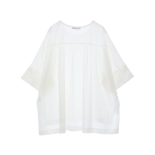 【ジュリエ/Julier】のロイヤルクロス天竺半袖トップス インテリア・キッズ・メンズ・レディースファッション・服の通販 founy(ファニー) 　ファッション　Fashion　レディースファッション　WOMEN　トップス・カットソー　Tops/Tshirt　オレンジ　Orange　ギャザー　Gather　コレクション　Collection　切替　Switching　半袖　Short Sleeve　無地　Plain Color　ヨガ　Yoga　ランニング　Running　リラックス　Relax　レギンス　Leggings　エレガント 上品　Elegant　ホワイト|ID: prp329100004541315 ipo3291000000032086006