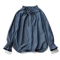 【トゥエルブクローゼット/12closet】の【福田麻琴さんコラボ】【洗える】 ダンガリーフリルギャザーブラウス 人気、トレンドファッション・服の通販 founy(ファニー) ファッションモデル・俳優・女優 Models 女性 Women 福田麻琴 Fukuda Makoto ファッション Fashion レディースファッション WOMEN トップス・カットソー Tops/Tshirt シャツ/ブラウス Shirts/Blouses コラボ Collaboration 洗える Washable |ID:prp329100004542707
