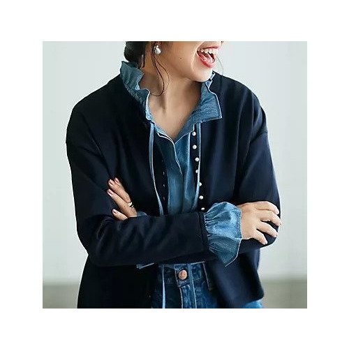 【トゥエルブクローゼット/12closet】の【福田麻琴さんコラボ】【洗える】 ダンガリーフリルギャザーブラウス 人気、トレンドファッション・服の通販 founy(ファニー) 　ファッションモデル・俳優・女優　Models　女性　Women　福田麻琴　Fukuda Makoto　ファッション　Fashion　レディースファッション　WOMEN　トップス・カットソー　Tops/Tshirt　シャツ/ブラウス　Shirts/Blouses　コラボ　Collaboration　洗える　Washable　other-3|ID: prp329100004542707 ipo3291000000032100030