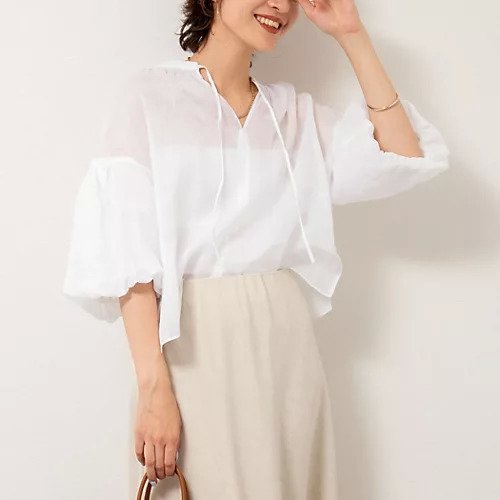 【ノーリーズ/NOLLEY'S】の【WEB限定カラーあり】シアーラミー袖バルーンブラウス インテリア・キッズ・メンズ・レディースファッション・服の通販 founy(ファニー) 　ファッション　Fashion　レディースファッション　Fashion for Women　トップス・カットソー　Cut & Sew Tops　シャツ・ブラウス・オフィスカジュアル　Elegant Blouses & Button-Ups　2025年　2025　2025春夏・S/S　Spring/Summer 2025 SS25　スリーブ　Sleeve, Long Sleeve / Short Sleeve　バルーン　Balloon, Balloon Silhouette　エレガント 上品　Elegant　ホワイト|ID: prp329100004542710 ipo3291000000032100046