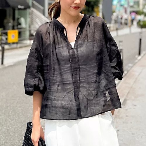 【ノーリーズ/NOLLEY'S】の【WEB限定カラーあり】シアーラミー袖バルーンブラウス インテリア・キッズ・メンズ・レディースファッション・服の通販 founy(ファニー) 　ファッション　Fashion　レディースファッション　Fashion for Women　トップス・カットソー　Cut & Sew Tops　シャツ・ブラウス・オフィスカジュアル　Elegant Blouses & Button-Ups　2025年　2025　2025春夏・S/S　Spring/Summer 2025 SS25　スリーブ　Sleeve, Long Sleeve / Short Sleeve　バルーン　Balloon, Balloon Silhouette　エレガント 上品　Elegant　ブラック|ID: prp329100004542710 ipo3291000000032186453
