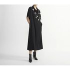 【プレインピープル/PLAIN PEOPLE】のバックサテンジョーゼットオフスタンドカラー半袖ロングワンピース ブラック|ID: prp329100004542723 ipo3291000000032100145