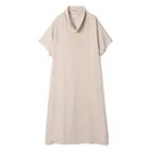 【プレインピープル/PLAIN PEOPLE】のバックサテンジョーゼットオフスタンドカラー半袖ロングワンピース ライトベージュ|ID: prp329100004542723 ipo3291000000032100146