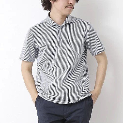 【ノーリーズ グッドマン/NOLLEY'S goodman / MEN】の《ビジカジ対応》ハイゲージサッカーストライプ ワンピースカラーポロ 25SS インテリア・キッズ・メンズ・レディースファッション・服の通販 founy(ファニー) 　ファッション　Fashion　メンズファッション　MEN　インナー　Inner　サッカー　Soccer　シンプル　Simple　ジャケット　Jacket　ジャージ　Jersey　ストレッチ　Stretch　スラックス　Slacks　ポロシャツ　Polo Shirt　エレガント 上品　Elegant　2025年　2025　2025春夏・S/S　Ss,Spring/Summer,2025　ブルー系その他|ID: prp329100004542734 ipo3291000000032100228