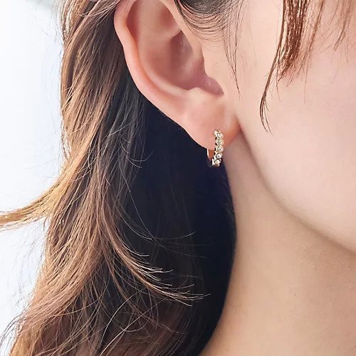 【フィービィー/phoebe】の【金属アレルギー対応】プチベゼルストーンフープセラミックピアス ゴールド 人気、トレンドファッション・服の通販 founy(ファニー) 　ファッション　Fashion　レディースファッション　Ladies' Fashion Online　おすすめ　Recommend　イヤリング　Earrings　イヤーカフ　Ear Cuff　ストレート　Straight　ビジュー　Bijou　other-2|ID: prp329100004544569 ipo3291000000032113221