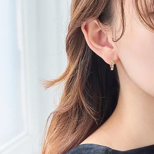 【フィービィー/phoebe】の【金属アレルギー対応】プチベゼルストーンフープセラミックピアス ゴールド 人気、トレンドファッション・服の通販 founy(ファニー) 　ファッション　Fashion　レディースファッション　Ladies' Fashion Online　おすすめ　Recommend　イヤリング　Earrings　イヤーカフ　Ear Cuff　ストレート　Straight　ビジュー　Bijou　other-3|ID: prp329100004544569 ipo3291000000032113222