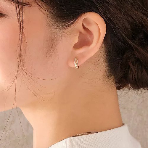 【フィービィー/phoebe】の【金属アレルギー対応】【痛くないシリーズ】クロスフープクリスタルループフィットイヤリング ローズゴールド インテリア・キッズ・メンズ・レディースファッション・服の通販 founy(ファニー) https://founy.com/ ファッション Fashion レディースファッション Fashion for Women ジュエリー Jewelry ファッションリング Fashion Rings イヤリング・フープ・ドロップタイプ Hoop, Drop & Clip Earrings イヤリング Earrings コーティング Coating, Coated Finish シンプル Simple, Minimal フープ Hoop, Hoop Earrings ミックス Mix, Mixed Style ローズ Rose, Rose Motif 軽量 Lightweight, Ultra Light |ID: prp329100004544582 ipo3291000000032113271