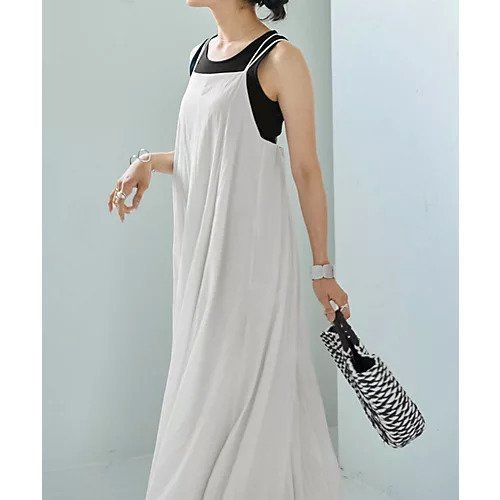 【スタイルデリ/STYLE DELI】の【LUXE】クロスキャミバルーンワンピース 人気、トレンドファッション・服の通販 founy(ファニー) 　ファッション　Fashion　レディースファッション　WOMEN　ワンピース　Dress　カットソー　Cut And Sew　軽量　Lightweight　スリット　Slit　タンク　Tank　タートル　Turtle　チューブ　Tube　長袖　Long Sleeve　バルーン　Balloon　ポケット　Pocket　半袖　Short Sleeve　ラップ　Wrap　リゾート　Resort　ループ　Loop　冬　Winter　夏　Summer　other-2|ID: prp329100004546629 ipo3291000000032124860