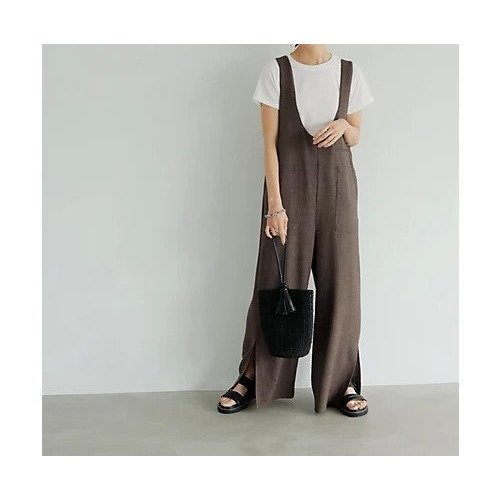 【スタイルデリ/STYLE DELI】の綾織り裾スリットサロペット インテリア・キッズ・メンズ・レディースファッション・服の通販 founy(ファニー) 　ファッション　Fashion　レディースファッション　WOMEN　ワンピース　Dress　サロペット　Salopette　インナー　Inner　春　Spring　秋　Autumn/Fall　くるぶし　Ankle　カットソー　Cut And Sew　クール　Cool　サマー　Summer　サロペット　Overalls　ジャケット　Jacket　スタイリッシュ　Stylish　ストレッチ　Stretch　スリット　Slit　タンク　Tank　フロント　Front　ポケット　Pocket　ミックス　Mix　ループ　Loop　ワイド　Wide　S/S・春夏　Ss・Spring/Summer　夏　Summer　セピアミックス|ID: prp329100004546635 ipo3291000000032124884