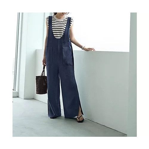 【スタイルデリ/STYLE DELI】の綾織り裾スリットサロペット インテリア・キッズ・メンズ・レディースファッション・服の通販 founy(ファニー) 　ファッション　Fashion　レディースファッション　WOMEN　ワンピース　Dress　サロペット　Salopette　インナー　Inner　春　Spring　秋　Autumn/Fall　くるぶし　Ankle　カットソー　Cut And Sew　クール　Cool　サマー　Summer　サロペット　Overalls　ジャケット　Jacket　スタイリッシュ　Stylish　ストレッチ　Stretch　スリット　Slit　タンク　Tank　フロント　Front　ポケット　Pocket　ミックス　Mix　ループ　Loop　ワイド　Wide　S/S・春夏　Ss・Spring/Summer　夏　Summer　ブルーミックス|ID: prp329100004546635 ipo3291000000032124885