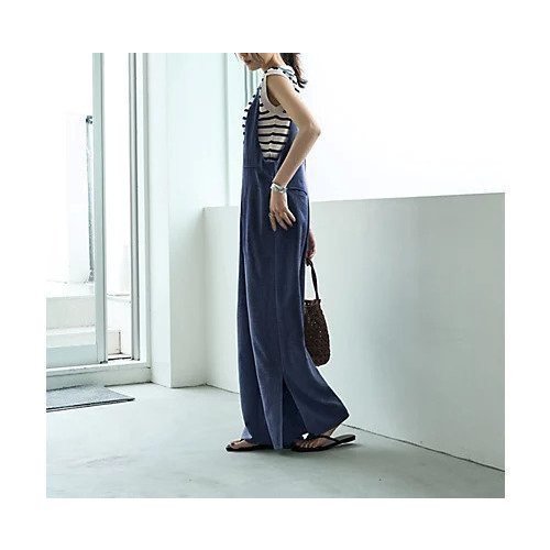 【スタイルデリ/STYLE DELI】の綾織り裾スリットサロペット 人気、トレンドファッション・服の通販 founy(ファニー) 　ファッション　Fashion　レディースファッション　WOMEN　ワンピース　Dress　サロペット　Salopette　インナー　Inner　春　Spring　秋　Autumn/Fall　くるぶし　Ankle　カットソー　Cut And Sew　クール　Cool　サマー　Summer　サロペット　Overalls　ジャケット　Jacket　スタイリッシュ　Stylish　ストレッチ　Stretch　スリット　Slit　タンク　Tank　フロント　Front　ポケット　Pocket　ミックス　Mix　ループ　Loop　ワイド　Wide　S/S・春夏　Ss・Spring/Summer　夏　Summer　other-2|ID: prp329100004546635 ipo3291000000032124886