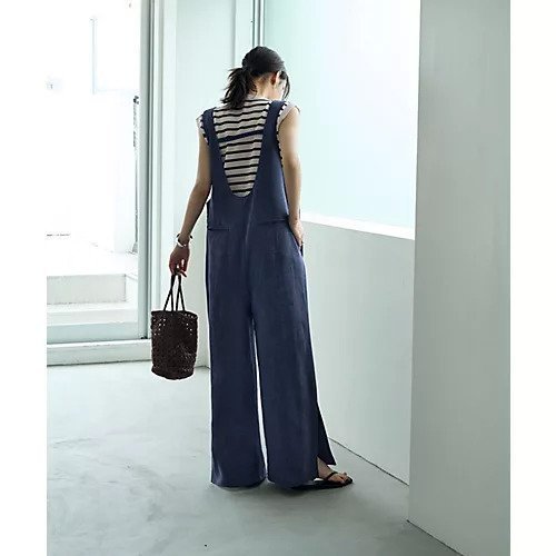 【スタイルデリ/STYLE DELI】の綾織り裾スリットサロペット 人気、トレンドファッション・服の通販 founy(ファニー) 　ファッション　Fashion　レディースファッション　WOMEN　ワンピース　Dress　サロペット　Salopette　インナー　Inner　春　Spring　秋　Autumn/Fall　くるぶし　Ankle　カットソー　Cut And Sew　クール　Cool　サマー　Summer　サロペット　Overalls　ジャケット　Jacket　スタイリッシュ　Stylish　ストレッチ　Stretch　スリット　Slit　タンク　Tank　フロント　Front　ポケット　Pocket　ミックス　Mix　ループ　Loop　ワイド　Wide　S/S・春夏　Ss・Spring/Summer　夏　Summer　other-3|ID: prp329100004546635 ipo3291000000032124887